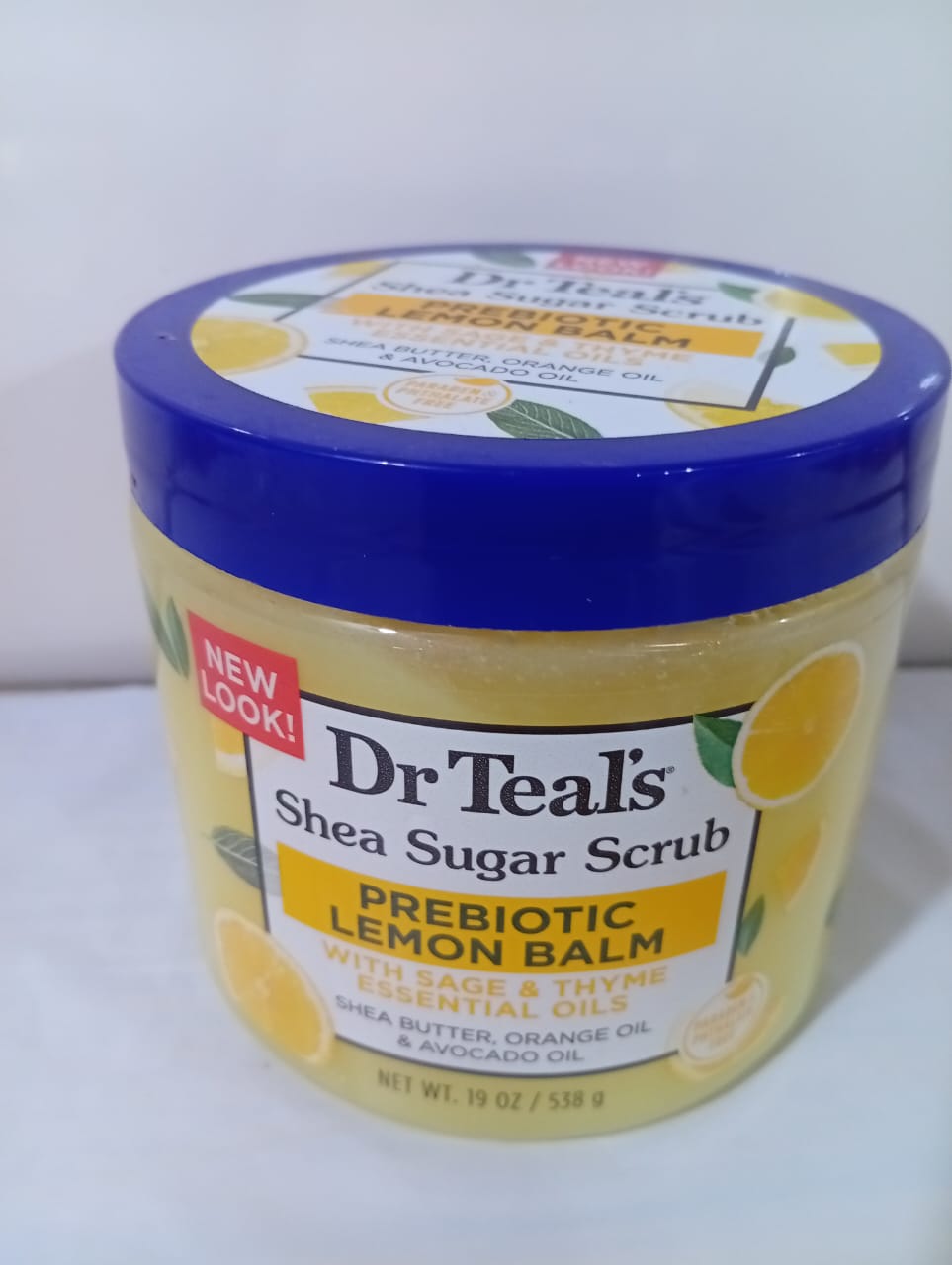 DR TEAL'S SHEA SUGAR SCRUB PREBIOTIC LEMON BALM